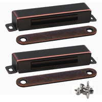 70 Lbs Magnetic Door Catch, Heavy Duty Latch For Cabinets Shutter Closet Furniture Door, Stainless Steel Cabinet Catch, Oil Rubbed Bronze, 2Pcs