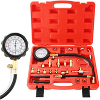 Nyxova Fuel Pressure Test Kit, Universal 0-140Psi Fuel Injection Pump Pressure Tester Kit, Updated Tu-114 Oil Pressure Tester Kit With Gauge Adapter For Auto Car Motorcycle (Red)