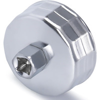 73-74Mm 15 Flutes Oil Filter Cap Wrench Removal Tool Socket Compatible With Ac Delco Pf63/Pf64 Oil Filter, For Chrysler, Gm, Equinox 1.5L And Chevy Silverado 4.3L Engine, Silver Heavy-Duty Alloy Steel