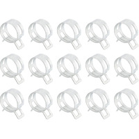Uxcell 15Pcs Spring Band Type Action Fuel/Silicone Vacuum Hose Pipe Clamp, 21Mm Low-Pressure Air Spring Hose Clip Clamp For Automotive Oil Pipe Water Pipe, Silver