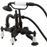 Kingston Brass Cc2009T5 Vintage Clawfoot Tub Faucet, 3-3/8-Inch To 10-Inch Adjustable Spread, Oil Rubbed Bronze