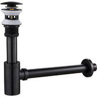 Tsibomu Bathroom Basin Sink Waste P-Trap Drain Kit, Adjustable Bottle Trap With Pop Up Drain Stopper With Overflow, Oil Rubbed Bronze