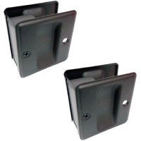 Qcaa Solid Brass Sliding Door Pocket Passage Door Pull, Oil Rubbed Bronze, 2 Pack