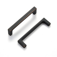 Lechyn Oil Rubbed Bronze Kitchen Cabinet Pull, Solid 30 Pack 3-3/4 Inch(96Mm) Hole Center, Modern Square Flat Hardware Handle And Knob For Cabinet Door Drawer Cupboard Bathroom Furniture Dresser