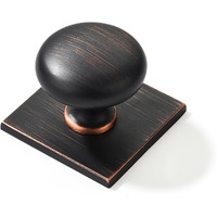 Khtumeware 2 Pack 1-1/2 Inch Oil Rubbed Bronze Cabinet Knobs With Vintage Backplate - For Drawers, Cabinets & Bi-Fold Doors Venetian Bronze