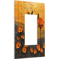Xuejiaku Decorative Outlet Covers Oil Painting Abstract Orange Butterfly Flower 1 Gang Light Switch Cover Single Rocker Wallplates Decora Gfci Electrical Socket Cover For Bedroom Home Decor