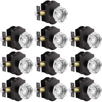 Gobrico Diamond Crystal Glass Passage Door Knobs,Keyless Interior Door Locks For Hallway Closet Pantry,Non-Locking Door Handle Sets In Oil Rubbed Bronze,10 Contractor Pack