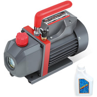 Vtg Vogten 4 Cfm Vacuum Pump, 1/3 Hp Single Stage Rotary Vane Vacuum Pump For R12 R22 R134A R410A R502 Systems,Ac Vacuum Pump Kit For Hvac Systems,Autmotive,Resin Degassing,Oil Included