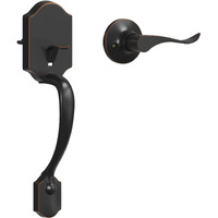 Hosom Front Door Handle Set No Lock Exterior Door Handle With Reversible Lever, Entry Door Handleset For Right & Left-Handed Doors, Oil Rubbed Bronze