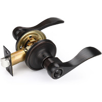 Gobrico Oil Rubbed Bronze Keyes Entry Door Locks Wave Handle Lever, 1Pack
