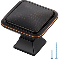 Ravinte Hardware 15 Pack Oil Rubbed Bronze Cabinet Knobs Single Hole Center Solid Cabinet Door Handles
