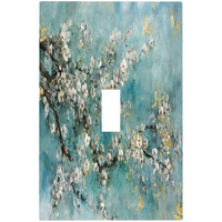 Wpshijia Abstract Flower Oil Painting 1 Gang Single Toggle Light Switch Covers Decorative Wall Plate Switchplate Electrical Faceplate For Livingroom Bedroom Bathroom Decor
