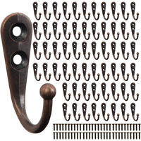 Pozean 60 Pack Wall Hooks For Hanging, Heavy Duty Small Coat Hooks Wall Mounted For Living Room, Bathroom, Kitchen, Bedroom For Key, Cup, Bag, Hat, Scarf, And More (Oil Rubbed Bronze)