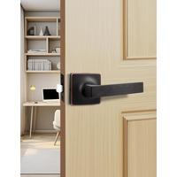 Mengico 1 Pack Interior Passage Door Lever,Oil Rubbed Bronze Left Or Right Handing For Closet And Hallway Doors,Square Heavy Duty Door Handle Set