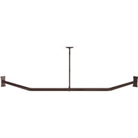 Naiture Corner Diamond Shaped Aluminum Shower Curtain Rod, 18-1/2"" X 26"" X 18-1/2"", Oil Rubbed Bronze Finish, With Ceiling Support For Bathroom, Bathtub, Closet Or Fitting Room, Private Space