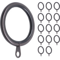 Meriville 14 Pcs 1.5-Inch Inner Diameter Metal Curtain Rings With Eyelets, Fits Up To 1 1/4-Inch Rod (Set Of 14 With Insert, Oil-Rubbed Bronze)