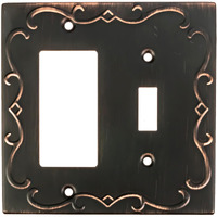 Sleeklighting | Wall Plates Decorative Regal Scrollwork Oil Rubbed Bronze | Electric Outlet And Switch Covers| Style: Toggle/Decorator (1 Pack)