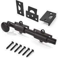 Khtumeware 8 Inches 2-Pack Oil Rubbed Bronze Solid Brass Dutch Door Surface Slide Latches & Bolts, Decorative For Windows And Doors
