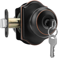 Haidms Keyed Entry Bronze Door Knob Interior, Exterior Locking Door Knobs, Oil Rubbed Bronze Exterior Doorknobs With Lock And Key, 1 Pack