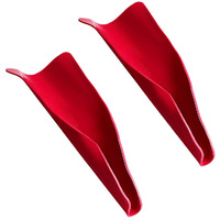 Gasedin 2Pcs Flexible Draining Tool Oil Funnel, Multi-Purpose Foldable Funnel Oil Guide Plate Spill-Free Oil Filling, Reusable Flexible Oil Change Draining Tool For Car Motorcycle (Red)