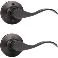 Mengico 2 Pack Single Sided Dummy Door Handle, Oil Rubbed Bronze Interior Door Lever, Right Handled Dummy Knobs For Closet, Non-Turning Interior Push/Pull Door Knob