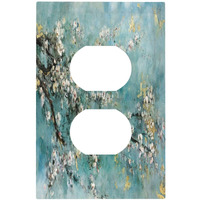 Wpshijia Abstract Flower Oil Painting 1 Gang Single Duplex Light Switch Plate Outlet Cover Decorative Wall Plate Switchplate Electrical Faceplate For Livingroom Bedroom Bathroom Decor