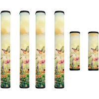 Garucesta Neoprene Fridge Door Handle Covers Set Of 6 Electrical Kitchen Appliance Decor Handles Anti-Skid Protector For Oil Stains, Fingerprints, Liquids, Butterfly Daisy Flowers Yellow