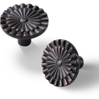 Yagman Oil Rubbed Bronze Cabinet Knobs 10 Pack Round Sunflower Dresser Drawer Hardware Furniture Cupboard Handles For Bathroom Single Hole Knob Kitchen Sh-Orb-K10