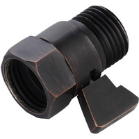 Water Flow Control Valve, Brass Shower Shut Off Valve Adjustable Water Pressure Regulator For Hand Held Shower Head & Bidet Sprayer, Oil Rubbed Bronze Water Saver G1/2 Standard Connection