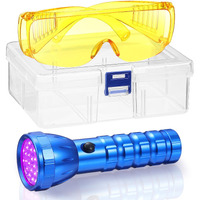 Tellegloww Ac Leak Detector Kit Ac Uv Oil Dye Leak Detection Includes Led Flashlight And Uv Protective Glasses With Box For Car Refrigerant Detector Tool(28 Led)