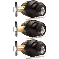 Probrico 3 Pack Keyed Alike Entry Door Knobs With Lock And Key Ball Door Knob Handles Entrance Door Lockset Oil Rubbed Bronze Finish