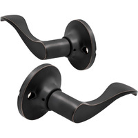 Berlin Modisch Dummy Lever Door Handle [Pack Of Two] For Closets With A Oil Rubbed Bronze Finish, Single Side, Non-Turning Pull Only Classic Series