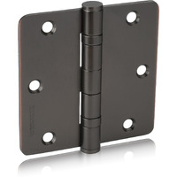 Goldenwarm 3 Pack 304 Stainless Steel Door Hinges, Oil Rubbded Bronze Non Removable Pin Heavy Duty Ball Bearing Door Hinges 3.5 Inch, Commercial And Residential Door Hardware, With 1/4 Inch Radius