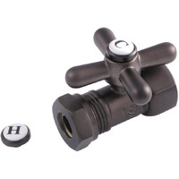 Kingston Brass Cc44155X Vintage Fip X 1/2-Inch Or 7/16-Inch Slip Joint Quarter-Turn Straight Stop Valve, 2-1/8-Inch, Oil Rubbed Bronze