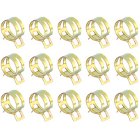 Uxcell 15Pcs Spring Band Type Action Fuel/Silicone Vacuum Hose Pipe Clamp, 17Mm Low-Pressure Air Spring Hose Clip Clamp For Automotive Oil Pipe Water Pipe, Color Zinc