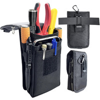 Belt Clip Tool Pouch,Tactical Utility Pouch, Heavy-Duty Nylon Edc Multitool Organizer,Cell Phone Holder, Multi-Pockets Tool Holster Sheath Bag For Electricians Handymen Work Maintenance Hiking