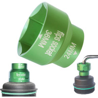Felisbieti 6.0 Powerstroke Oil Filter Socket, Only For Ford 6.0L/6.4L Powerstroke Diesel,Fuel/Oil Filter Cap Removal Socket Tool-24Mm/36Mm Socket