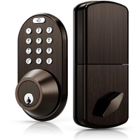 Keyless Entry Keypad Door Lock - Upgraded Smart Electronic Digital Code Deadbolt For Front Doors With Keys, One-Touch Locking, Easy Installation (Oil Rubbed Bronze)