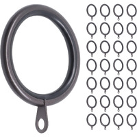 Meriville 14 Pcs 1.5-Inch Inner Diameter Metal Curtain Rings With Eyelets, Fits Up To 1 1/4-Inch Rod (Set Of 28 With Insert, Oil-Rubbed Bronze)