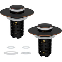 Ifealclear 2 Pack Upgraded 4-In-1 Bathroom Sink Drain Strainer, Universal Pop Up Sink Stopper With 2-Layer Detachable Hair Catcher Filter Basket, Fit 1.1""-2.36"" Us Basin, Oil Rubbed Bronze
