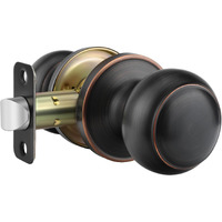 Goldenwarm Oil Rubbed Bronze Door Knob Interior, Keyless Round Closet Door Knobs, Interior Door Knob For Closet, Hallway(1 Pack)