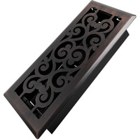 Howeall Floor Register- 4''X10'' Heavy Duty Steel Walkable, Adjustable Airflow Control Lever Floor Vents, Orleans Design Vent Cover For Home- Oil Rubbed Bronze