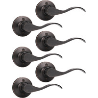 Mengico 6 Pack Single Sided Dummy Door Handle, Oil Rubbed Bronze Interior Door Lever, Right Handled Dummy Knobs For Closet, Non-Turning Interior Push/Pull Door Knob