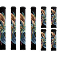 Maiyoinou Refrigerator Door Handle Covers Set Of 8 Washable Anti-Skid Protector For Fridge Dishwasher Oven Keep Off Fingerprints Liquid Oil Stain Food Spot For Home Decor, Flower Brown Blue