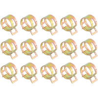 Uxcell 15Pcs Spring Band Type Action Fuel/Silicone Vacuum Hose Pipe Clamp, 18Mm Low-Pressure Air Spring Hose Clip Clamp For Automotive Oil Pipe Water Pipe, Color Zinc