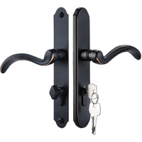 Maxxgeek Storm Door Handle Accessory Set Fit Pella Storm Door Handle Replacement Part, With Key And Lock Cylinder, Mortise Lock Not Included (Oil-Rubbed Bronze)