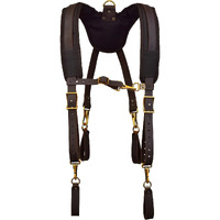 Ox Tools Pro Oil Tanned Leather Tool Belt Suspenders For Men - Heavy Duty & Padded Support W/Adjustable Chest Strap Ox-P263501 - Tirantes Para Bolsas De Construccion