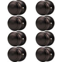 Probrico Oil Rubbed Brozne Door Knobs, Single Side Dummy Door Handles With Round Ball, Interior Door Knobs For Pantry Closet, 8 Pack