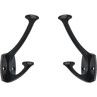 Zauyx 2 Pack Oil Rubbed Bronze Hooks Decorative Heavy Duty Solid Large Coat Hooks For Towel Hanging Coats Robe Wall Mounted Towel Bags Door Back Bathroom Wall Hook.