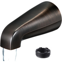 Dreyoo Universal Bath Tub Spout With Adapter, 5"" Bathroom Bathtub Faucet Spout Without Diverter, Fits For 1/2'', 3/4'' Ips Inside Thread Connection And Tub/Shower Faucet Brands (Oil Rubbed Bronze)
